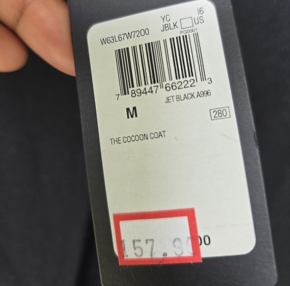 $157 Guess Wool Blend Long Jacket Women Medium Snap Buttons Black Pocket New - Picture 6 of 14